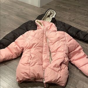 Pink Platinum Pink and Black Puffer Jacket